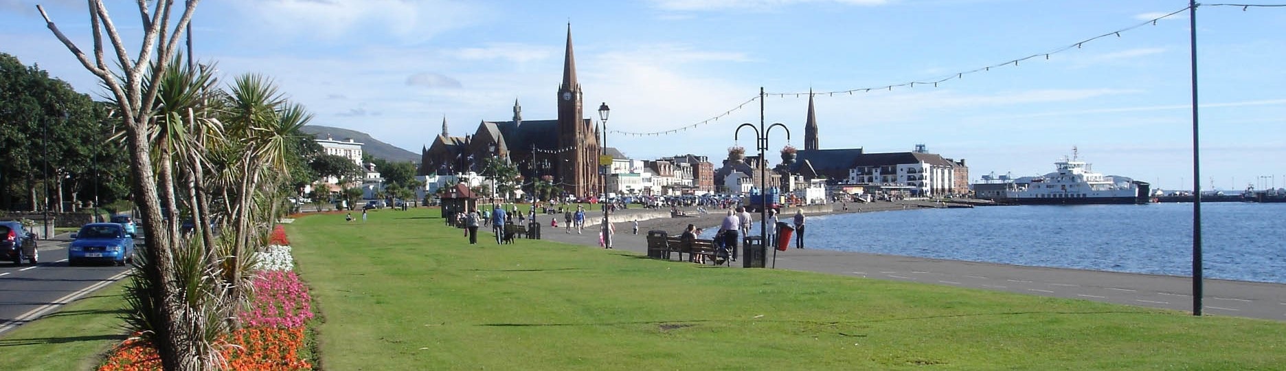 panorama of Largs Promenade.